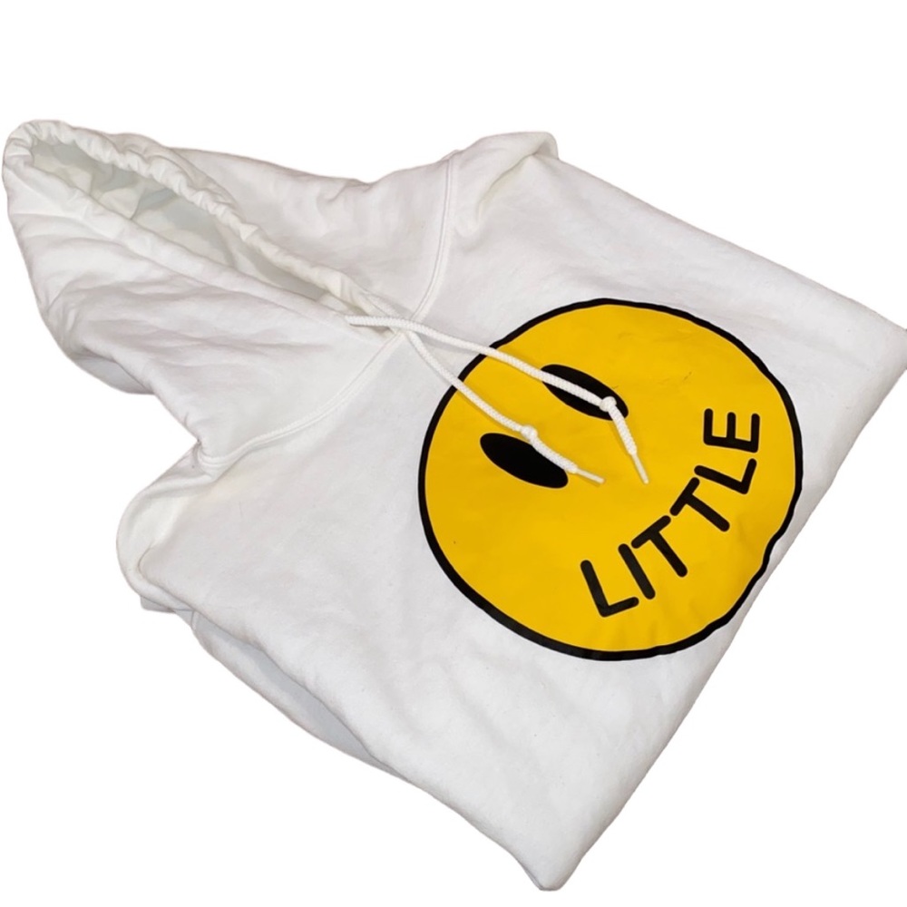 White & Yellow Smiley Face Sorority Greek-Life Little Hoodie Women’s Size Large!